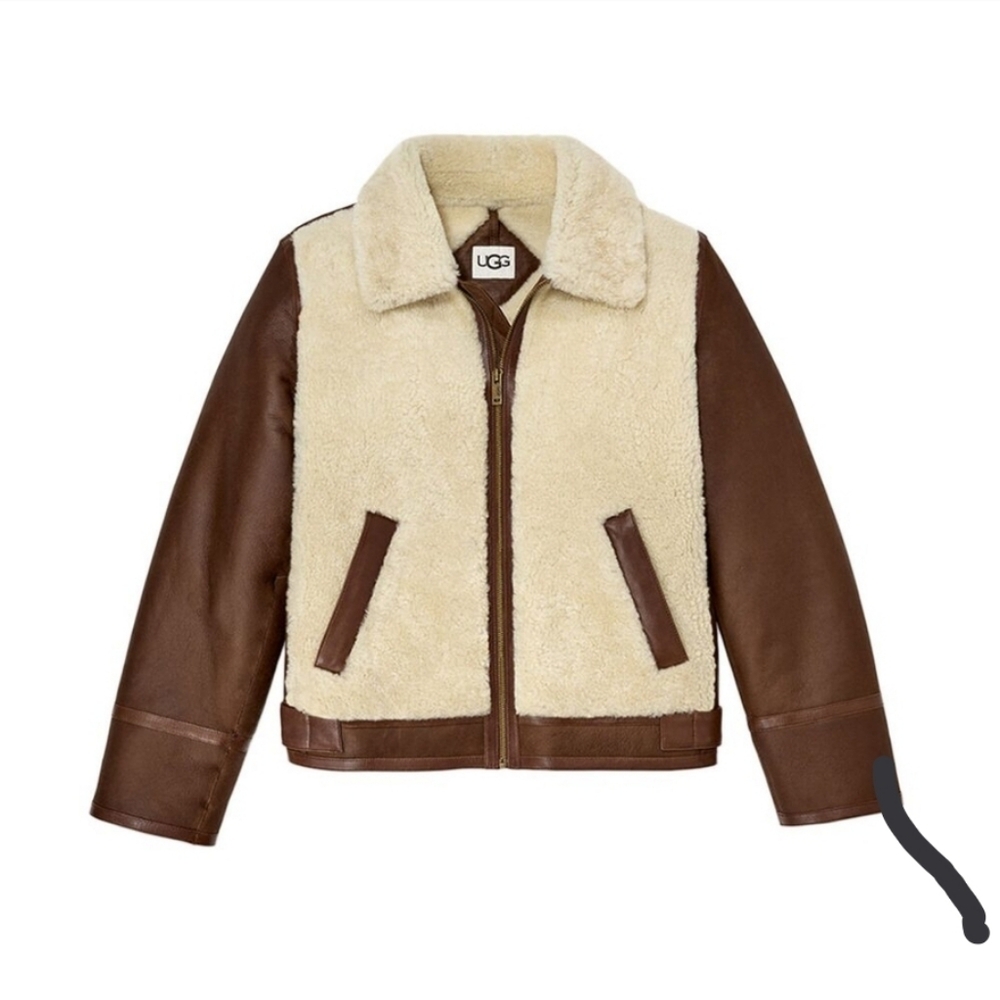 MEN'S UGG KAZ SHEEPSKIN JACKET *NEW WITH TAGS *SIZE LARGE*DARK CHESTNUT